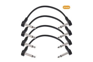 6.35mm Guitar Effects Pedal Flat Patch Cable with 1/4 Inch Right Angle Connectors