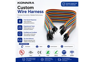 Konnra Custom High-Flexible Copper Core Wire Harness Adapter Connector For Industrial Home Appliances IP68 Rated 100k+ Flex Life