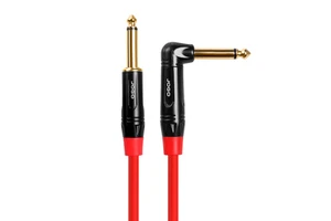 Professional Instrument Cable Guitar for Speaker Bass Keyboard 6.3mm Straight to Right Angle AWG24 Conductor