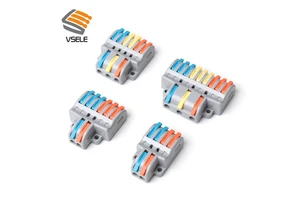 Mini Fast Lever Nut Universal Wiring Cable Connector Push in Conductor Terminal Block Quick Splice Wire Connecting 3 in 9 Out