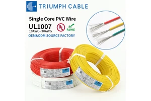 Factory PVC Hook-up Wire UL1007 Silicone Rubber Insulation Single Core Tinned Copper Industrial Power Cables Electrical Cables