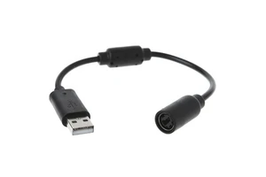 USB Connection Breakaway Extension Cable to PC Converter Adapter Cord for Xbox 360 Wired Controller Black Grey