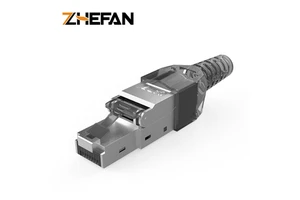 ZHEFAN Rj45 Ethernet Connector Male Toll Less Plug Stp Cat7 Cat6a Field Connection Modular Plug