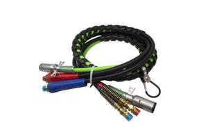WJH 12 ft 3-in-1 ABS Power Air Line Hose Kit Semi Truck Airline Air Hose Wrap for Trailer Parts Accessories for Semi Trailers