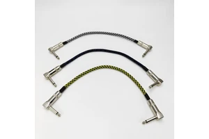 30cm Guitar Effect Pedal Patch Cable 6.35mm Right Angle Copper Noise Reduction Shielded Instrument Cord Guitar Accessory