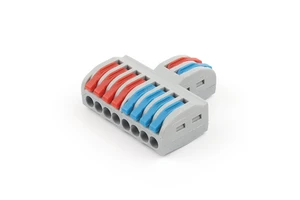 2 in 8 Out Lever Compact Wire Connectors Butt Terminal Block Splice Wiring Push-in Cable Connector Used for Online 28-12 AWG