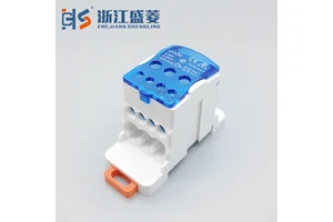 UKK 80A Electrical Wire Connectors Universal Unipolar Single Phase Power Distribution Junction Box Din Rail Terminal Block
