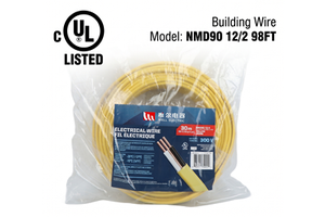 Linsheng NMD90 12/2 30m(98FT) PVC Solid Copper Electrical Building Wire UL Listed Power Cables For Building Wiring