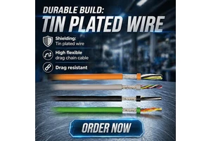 Industrial Flexible Robotic Towline Cable TPE PVC Drag Chain Cable Tinned Copper Shielding for Motion Systems