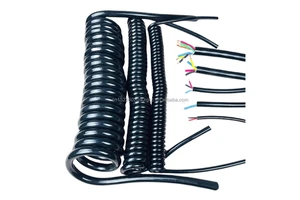 Wholesale Custom Outdoor Waterproof Stranded PE Insulated 9-core Spiral Cable with Metal End Spring. Lift Lighting Vehicle Cable