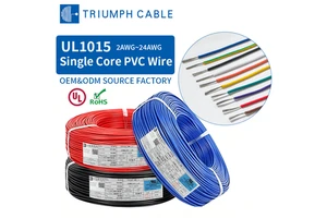 AWG Cable UL1015 1007 1569 Single Core 12/14/16/18/22/24AWG Gauge Hook Up Wire Flexible Industrial Power Cable