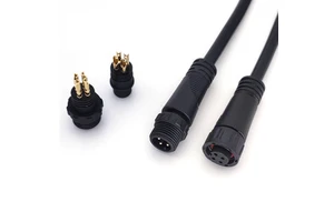 M12 Aviation Plug Waterproof Cable 2-5 Core Male Female Connector Power Cable Copper Nickel Contacts 3P 4P 8P Pins Rated 10A