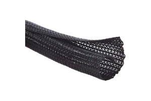 6.6ft 1 Inch PET Halogen Free Black Resistance Insulation Braided Wire Loom Cable Sleeve Cable Management Spiral Wrapping Cable