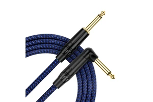 OEM 6.35mm Durable Metal Elbow Electric Guitar Cable Pedal Cable Noise-Resistant Nylon Material Copper Wire Audio Video Cable
