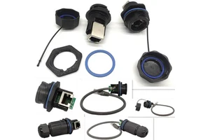 Yulian Waterproof RJ45 Ethernet Straight-Through Aviation Plug Connector VL-RJ45F71 Copper Contact Bayonet Socket -25C 70C