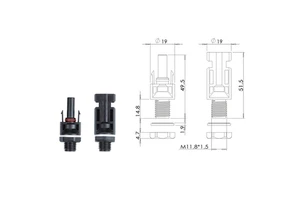 IP67 Male & Female 1000V Waterproof Solar Panel Cable Connector 30A PV Wire Solar Connector For Power Applications