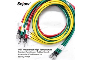 IP67 Waterproof High Temperature Resistant Pure Copper Rubber Sheath Automotive Wire Harness for Battery Power