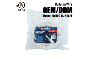 LINSHENG CUL Listed NMD90 14/2 AWG Building Wire 300V White Copper Electrical Cable Power Cables 98FT For Residential Indoor