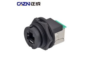 Snap on M25 RJ45 CAT5E 8 Pin Plastic Panel Mount Industrial Connector IP67 Circular Ethernet Outdoor Light Lan Coupler Adapter