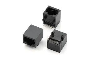 RJ45 Connector 10P8C Ethernet Network Plug Plastic Right Angle 10pins Female RJ45 Connector