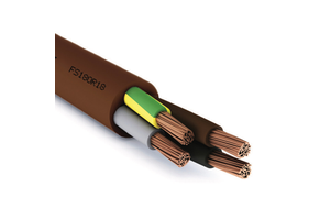 Multi-Pole Brown Rubberized Electric Cable FS18OR18 5G1 5mmq Conductor Section Power Cables Pack 1