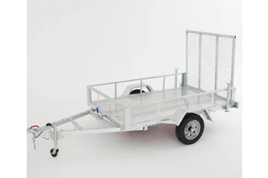 Hot Dip Galvanized Single Axle Trailer For ATV And Golf Cart With Mesh Ramp