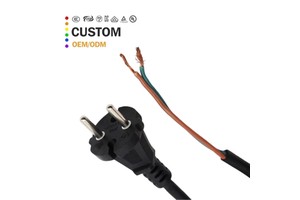 Free Samples VDE Standard Europe Power Cord Electric Wire Cable 2 Pin Power Cord