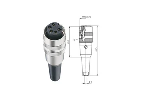 M16 Din Circular Connector: Female Straight 3/4/5/6/7/8/12 Pole, IP40, Cable Diameter Is 4-6mm, Can Do Wire Harness to You