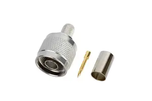 N Male Plug Crimp Connector 50 Ohm RF Coaxial Adapter For 5DFB LMR300 SYV50 5 Cable Straight Wireless Antenna Coax CableTerminal