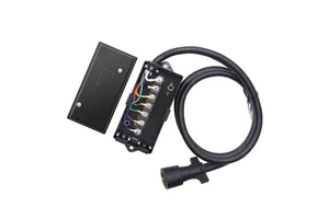 8ft 7 Way Trailer Cord With Junction Box, Weatherproof 7 Pin Heavy Duty Inline Trailer Wiring Harness Kit Trailer
