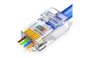 High Quality 8P8C Hole Gold Plated Cat 6 Pass Through Modular Plug Ethernet EZ Cat.5e Cat6 Cat6a RJ45 Connector