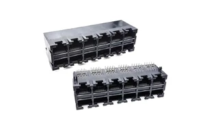 Multi-Ports 2X6P LED Ethernet RJ45 Female Connector Socket Cat5e RJ45 Plug 8P8C PCB RJ45 Connector RJ45 Jack