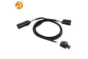 Custom Automotive Locking Plug Wiring Harness Full Black Braided Sleeve OFC Copper New Energy Vehicle On-Board Sensor Control