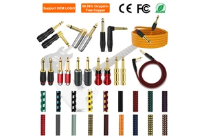 Factory OEM High Quality 1M 3M 5M Electric Guitar Cable Nylon Audio Connection Wire Guitar Accessory for Bass Instrument Cable