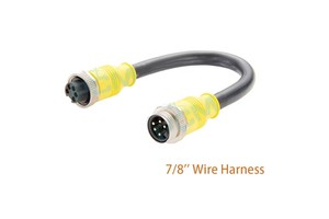DeviceNet 7/8'' 5 Pole Male Double-Ended Trunk Line Extension Cable Mini-C Power Tap IP67 Gold-plated Copper Contacts Industrial