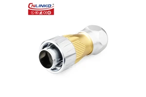 CNLINKO DH24 RJ45 Ethernet LAN RJ45 Industrial Connector Metal Waterproof Rj45 Plug Socket