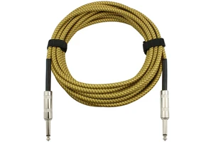 Wholesale High End 3m 10ft 15ft 6m 20ft Woven Braided Right Angle 6.35mm Electric Instrument Guitar Cables