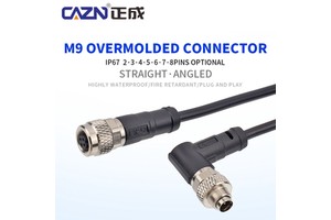 M9 Connector Shielded Unshielded Straight Angled Male Female Plug With Wire Harness IP67 Waterproof Connector