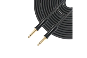 2mts Gold Plated 6.35mm to 6.35mm Low Noise Braid Shield TS Mono OFC Guitar Cable for Electric Guitar Bass Instrument