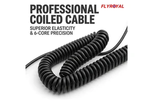 Factory Direct Multi-Core Coiled Cable 6-Core Spiral Retractable Cord Crimp Terminal Black PVC Spring Lead for Handheld Device