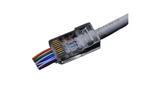 UTP RJ45 Pass-Through Plug for LAN Cable Connections