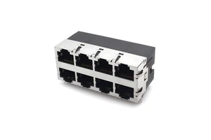 HAXN 880A Ethernet RJ45 Connector 8P8C 2X4 Half-Shielded with EMI TAB Round Pin W/O LED
