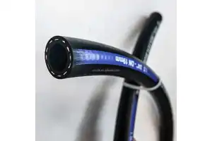 Nitrile rubber oil-resistant hose with wire for transporting oil, diesel, gasoline. Pipe for automotive fuel.