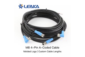 Leaka M8 4 Pin Straight Right Angle Cable Harness Fully Integrated Manufacturing Integrated Molded Logo Support OEM ODM