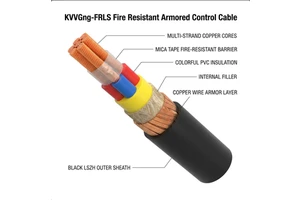 GOST Standard KVVGng FRLS Armored Control Cable Fire Resistant LSZH 0.6 1kV Copper Wire Armored VVG Control Wire For Power Plant