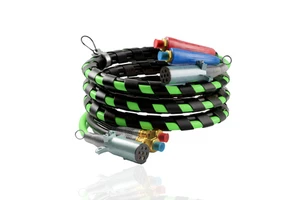 3in1 Spiral Wrap ABS Electrical Cord and Rubber 7 Way Electrical Trailer Cord Air Line Polyester Braided Hose Assemblies