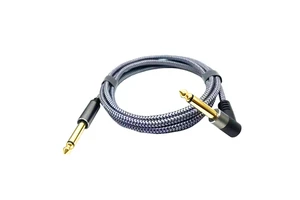 Guitar Cable, Instrument Cable, Bass Cable, Guitar Cord 6.35mm Straight Curved Audio Cable for Various Musical Speakers