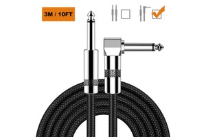 Professional Guitar Cable 6m 3m 10ft Electric Acoustic Guitar Cable Musical Instrument Cables for Electric Mandolin, Pro Audio