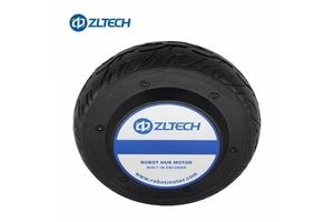 ZLTECH IP65 6.5inch 24V 5.5N.m 150W Rubber Tire Wheel Hub Servo Motor with 4096-wire Encoder for RGV Robot Support Custom