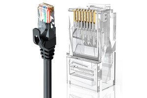 Cat5e Cat6 Cat6a Connectors RJ45 Transparent Modular Plugs Ethernet Cable End Plug LAN Netowork Connector 8P8C UTP Gold Plated